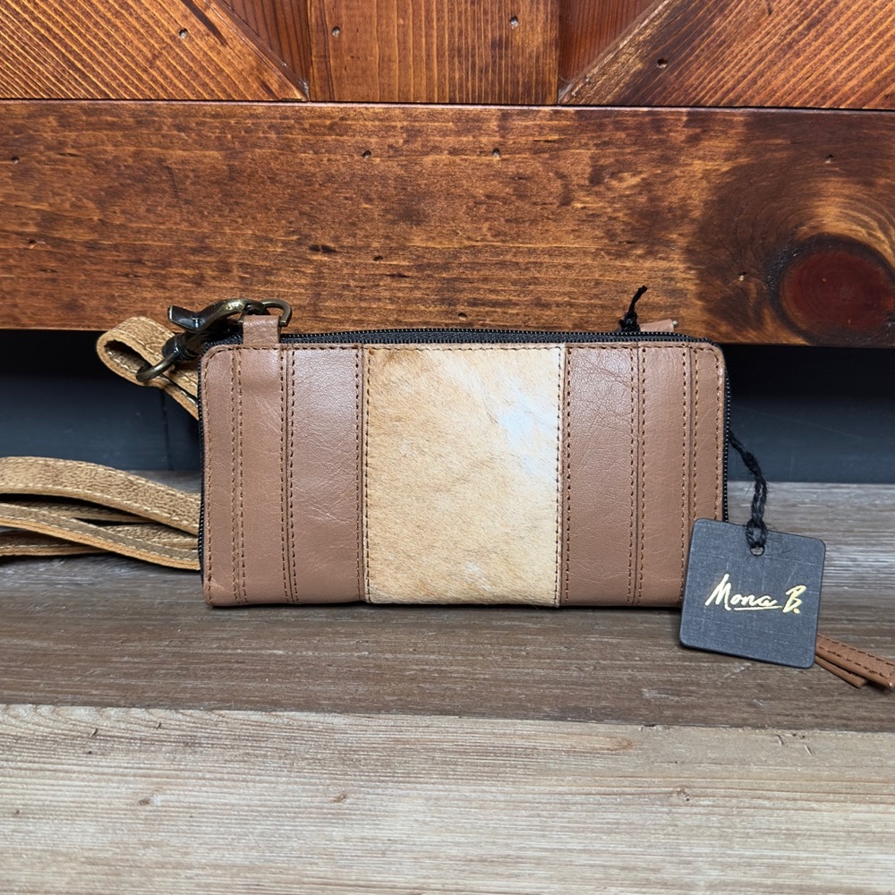 Mona B Hailey Leather Wallet Wristlet Crossbody NWT